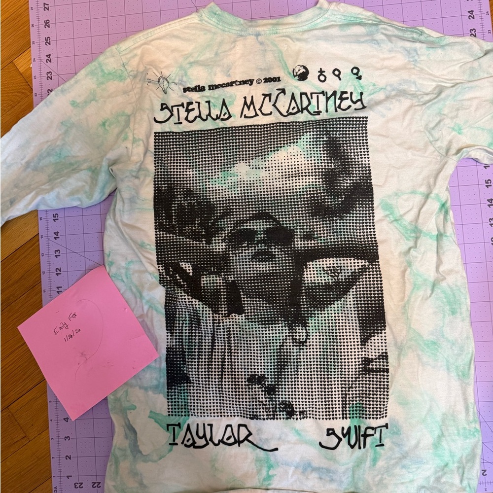 Stella McCartney Green Tie-Dye Graphic Tee